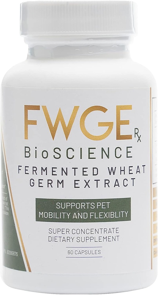 Spermidine Pet Joint Health Premium Fermented Wheat Germ Extract, Mobilita, Flexibility, Cellular Health, Non- GMO, Gluten- Free, Sugar- Free, Vegan, přírodní, 1 láhev 60 Kapsle
