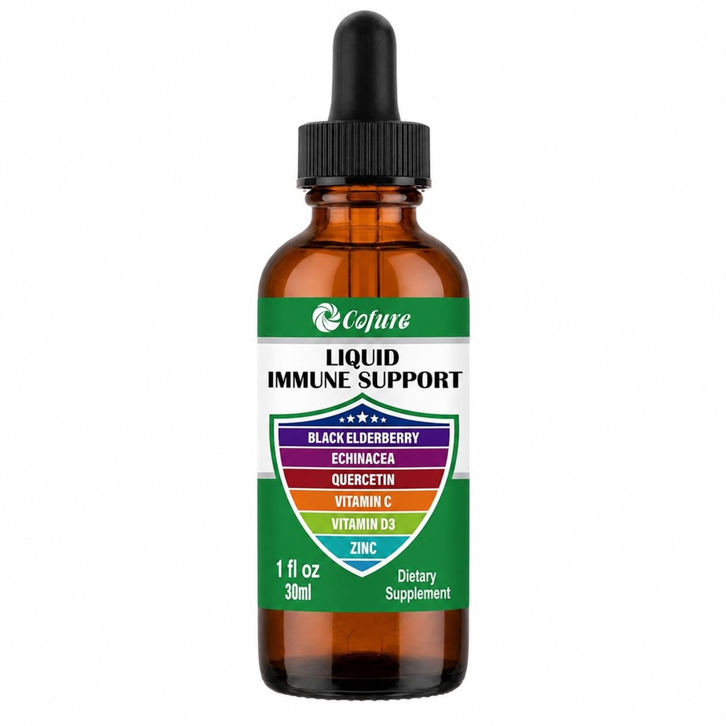 Zinek Quercetin Vitamin C D3 Tekutá imunitní podpora s organickým Echinacea Elderberry, Imunitní obranné kapky dodatek pro Adults- Vegan, Non- GMO, gluten zdarma - 1 Fl Oz