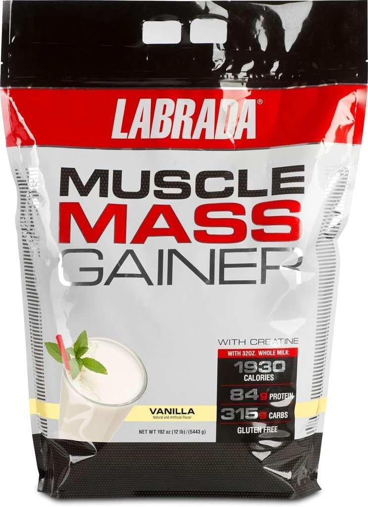 Labrada Nutrition Muscle Mass Gainer, Vanilla, 12 liber