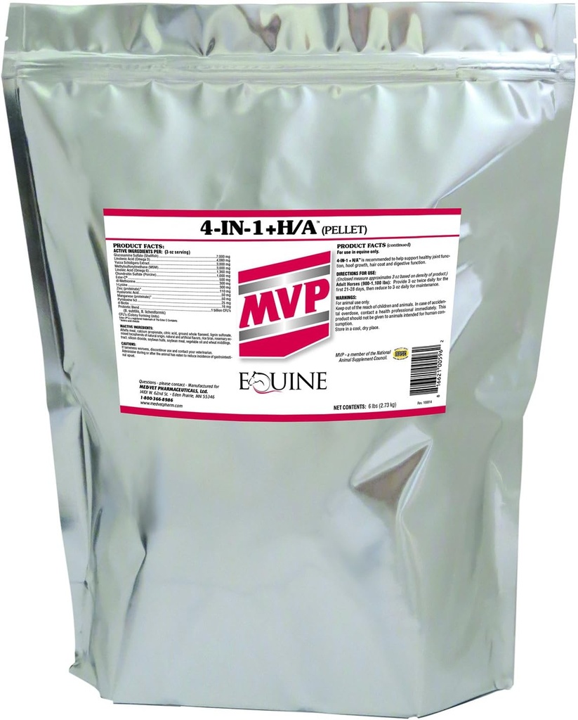 MVP 4-in-1 + H / A (6 lb) kloub, vlasy, kopyta a stravitelná podpora pro koně