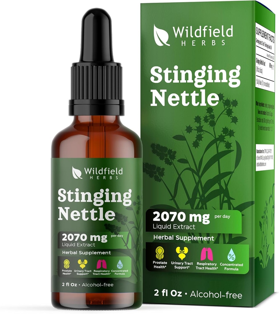 Stinging Nettle Root Extract Drops 2000mg (Urtica dioica L.) Bylinný dodatek Absorbs lepší než kapsle, 1 měsíc Dodávka, 84 Služební, Alkoholicko-Volný tinktura - 2 Oz, balení po 1