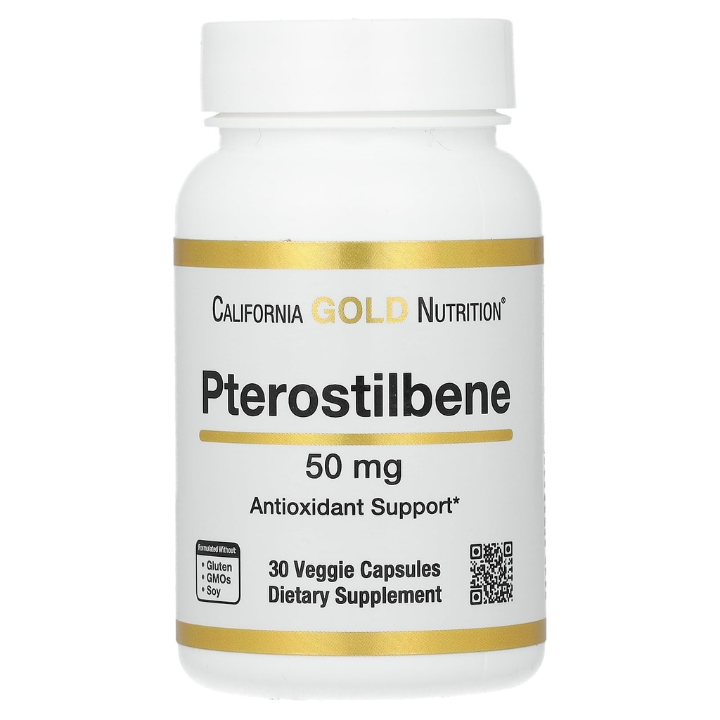 California Gold Nutrition Pterostilben, 50 mg, 30 Veggie Kapsle