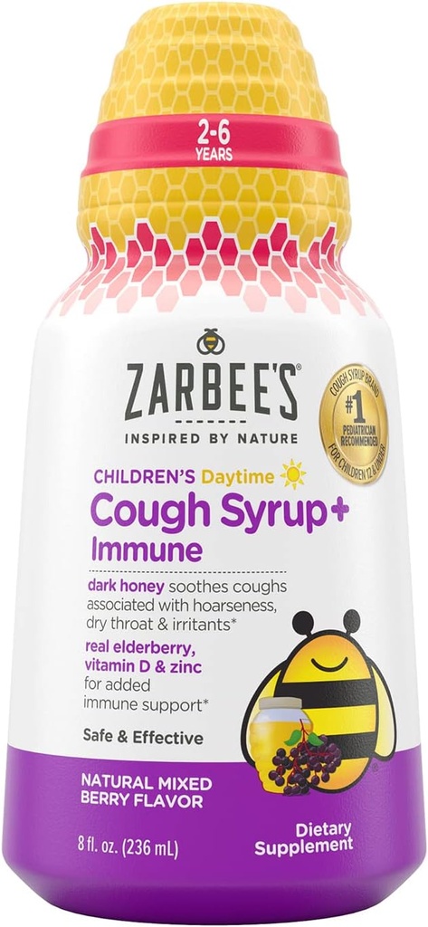 Zarbee 's Kid' s Cough + Imunite Day - 8oz