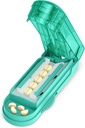 Jeden PIX Pill Cutter Splitter pro malé a malé pilulky, Medicine Cutter pro řezání více pilulek v čase v polovině, řez pro malé nebo velké pilulky se skrytou Sharp nerezové oceli čepele, kyan