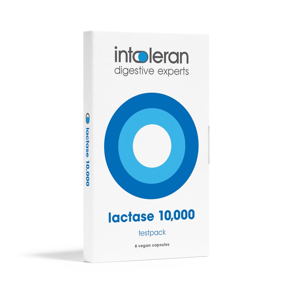 Intoleran Laktáza 10 000 Digestivní Enzymy Testpack - 6 Kapsle 124; Doplněk pro intoleranci laktózy 124; Laktáza enzym pomáhá diagnostikovat mléčné výrobky a laktóza 124; Vysoké dávkování a rychlé hraní 124; Vegan 124; Nízký FODMAP