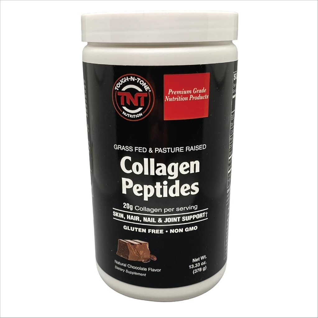 TOUGH-N-TONE Collagen Peptides Powder - Chocolate Flavor - 20g Hydrolyzovaný typ I & III Grass- Fed Bovine Collagen - Non- GMO, gluten- Free, Dairy- Free, Soy- Free