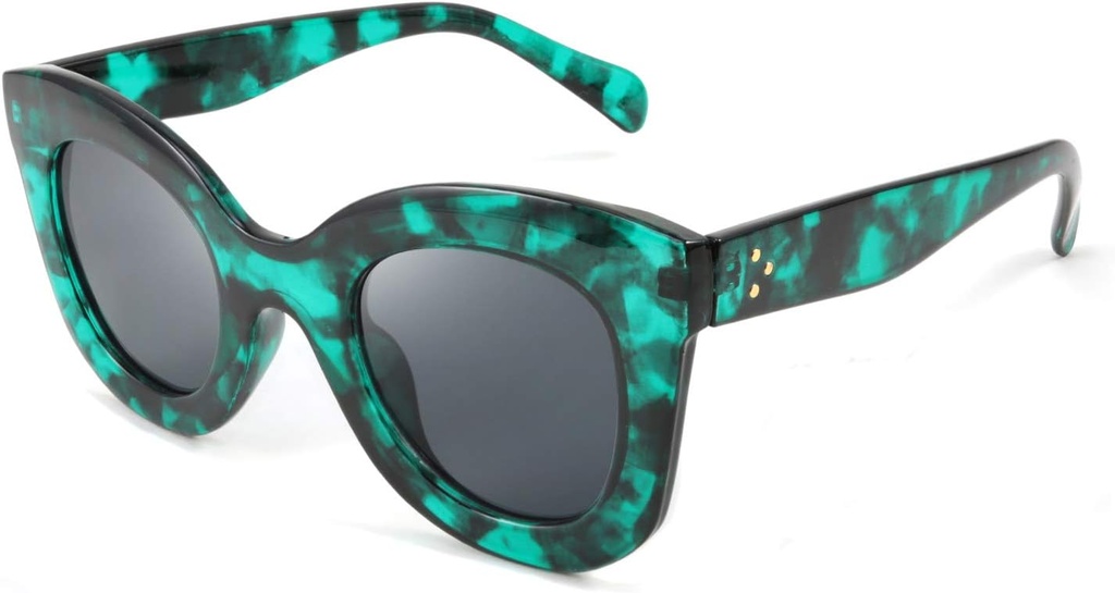 FEISEDY Retro Přerostlé náměstí roh sluneční brýle Semi Cat Eye Butterfly sklo Big Thick Bold Frame B2572