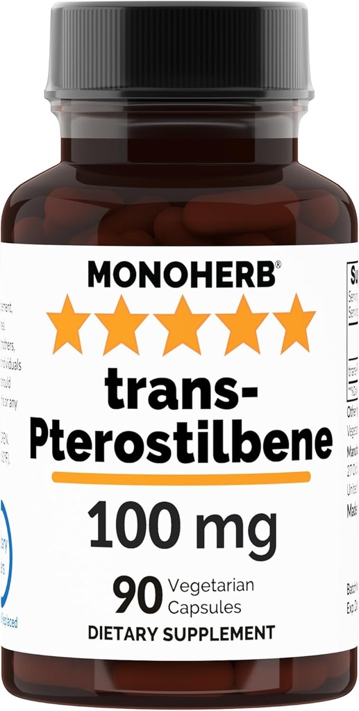MONOHERB Trans- Pterostilbene 100 mg v jedné tobolce - 90 Vegetariánských tobolek