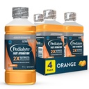 Pedialyte Fast Hydration Electrolyte Solution, Orange, Hydration Drink, 33.8 Fl Oz (balení po 4)