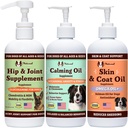Natural Dog Company Wellness Bund $le pro psy, Food Toppers, Tekuté doplňky s (1) Kůže & Coat Oil, (1) Tekutý glukosamin, (1) Tekutý olej