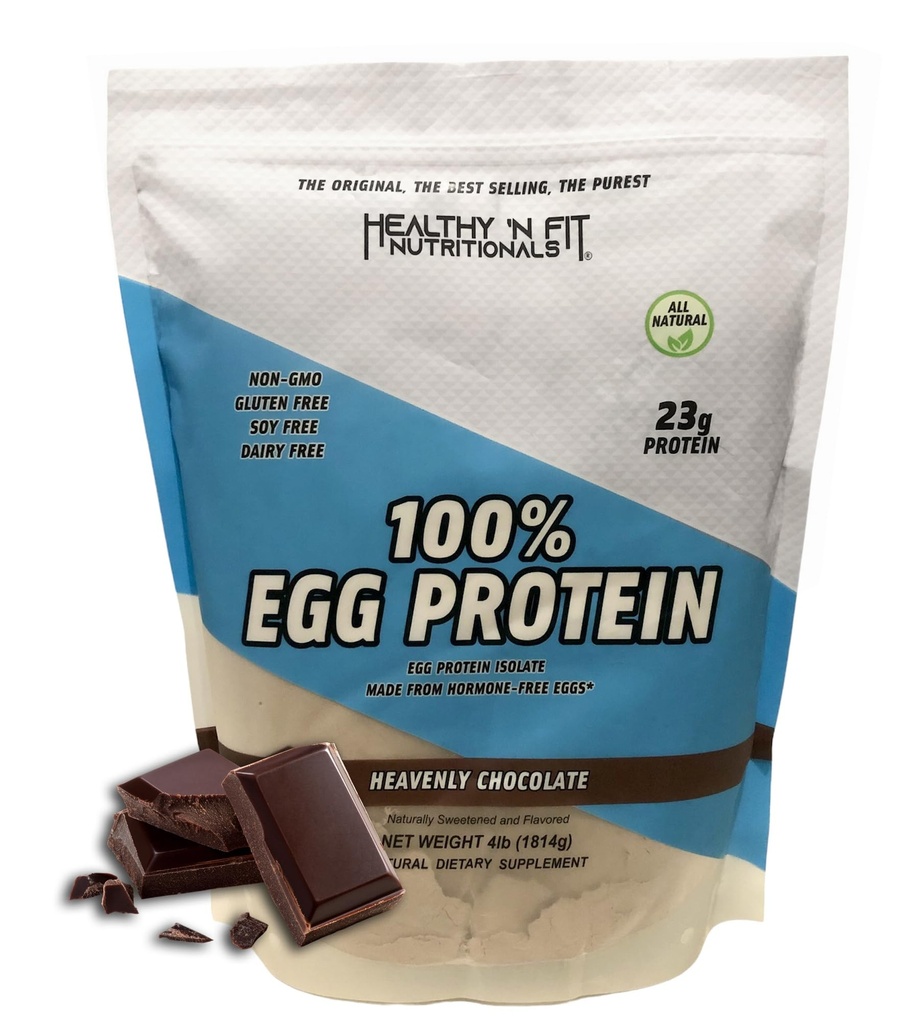 Zdravý 'N Fit 100% vaječný protein - čokoláda (4lb): 100% vaječný bílý protein. Nulová laktóza, nula cukr. - Ultra čistý, přírodní vaječný protein izolát