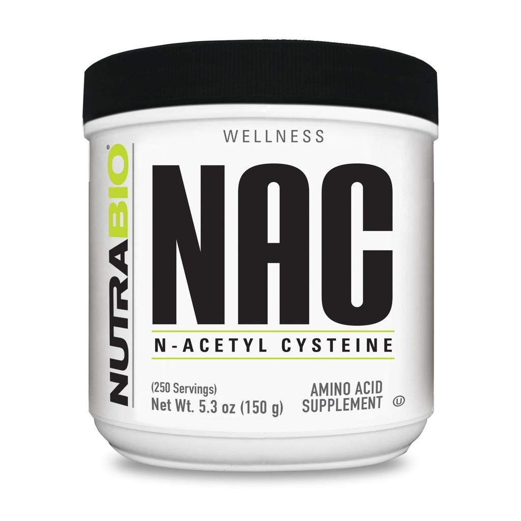 NutraBio N-Acetyl Cysteine Supplement (NAC) - 150 Grams Powder, 600mg Serving - Výkonný antioxidant - Imunitní podpora - No Fillers - Non- GMO - Gluten Free