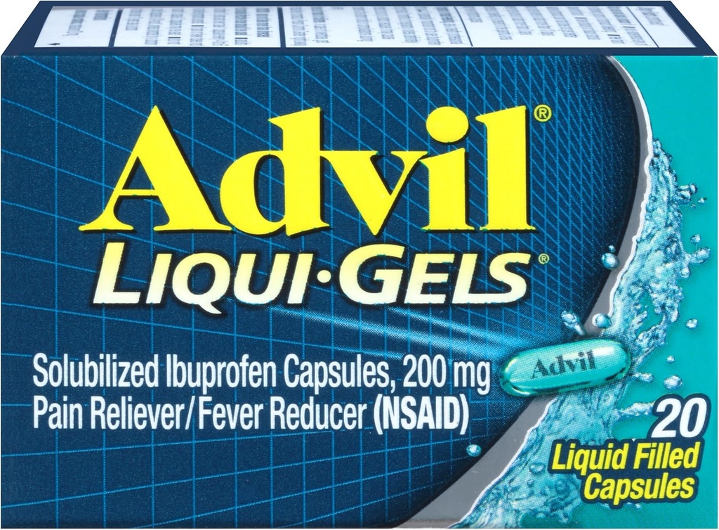 Advil Pain Reliever / Horečka Reducer Liqui- Gels 200mg - 20 ct, balení po 3 ks