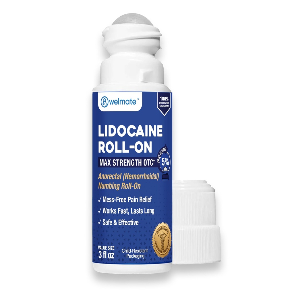 WELMATE- 5% Lidokain Roll On CLANE124; Maximální síla Topical Pain Relief w / Aloe Vera CLANE124; Rychle působící CLANE124; No Mess Applicator CLANE124; Muscle & Joint Support CLANE124; Lidokain Cream CLANE124; Numbing Cream CLANE124; 3 OZ
