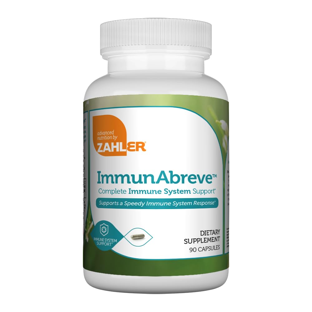 Zahler Immunabreve, Výkonný imunitní systém Podpora, Obsahuje vitamín C Pantothenic Acid Echinacea a další, Certified Kosher (90 Kapsle)