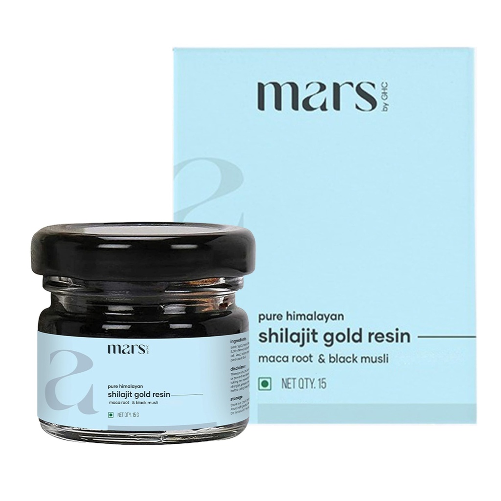 Mars Pure Himalayan Shilajit Gold (Resin) 124; Premium Organic Shilajit Sourced from high- Altitude Himalayas during 124; Natural Energy, Strength & Stamina Booster I124; Resin for Celkově Well- Being -15 g (Balení po 1)