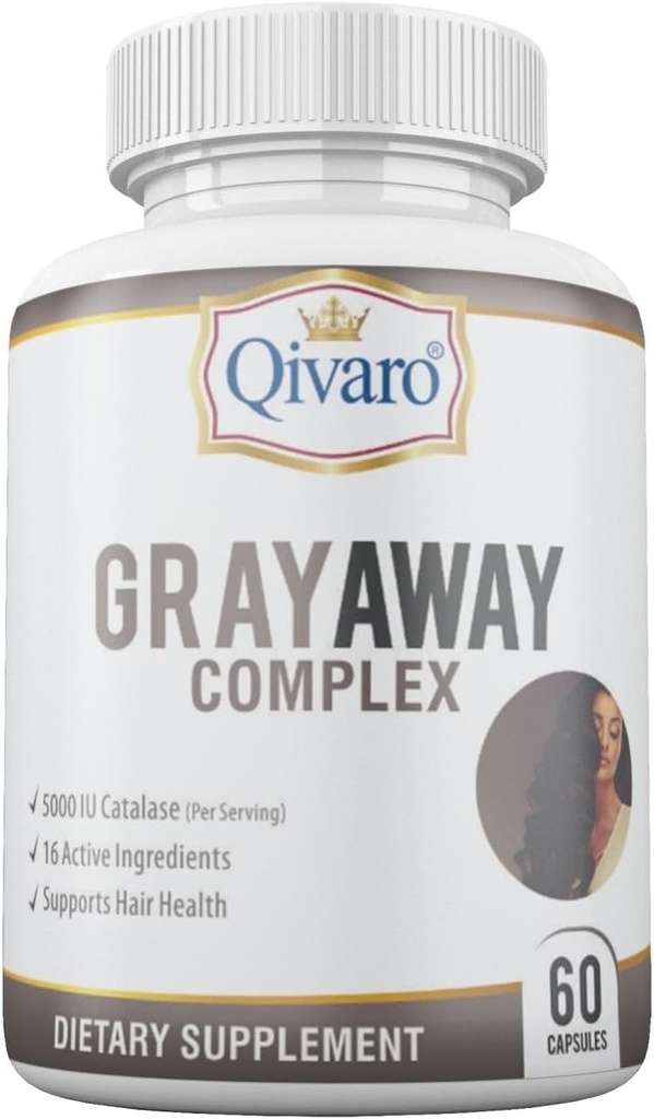 Gray Away Complex - Pokročilý unisex doplněk pro přírodní vlasy Restoration - Obrátí Graying pro muže a ženy - 60 Kapsle