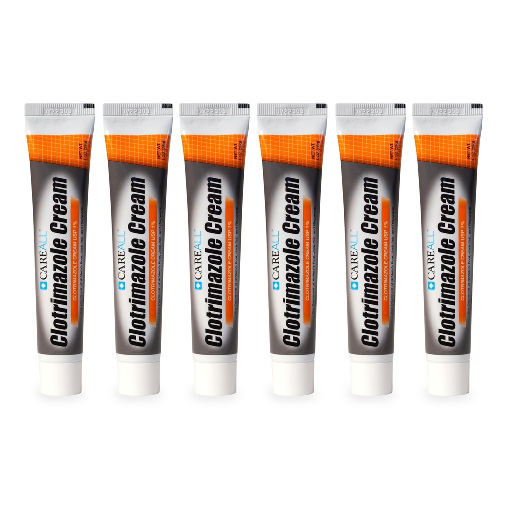 CareAll Clotrimazol Antimykotická krém 1% USP 1.0 oz. (6 Pack), Vyléčí nejvíce athleta nohy, Jock Itch a Ringworm, Sooth a uleví Svědění, Hoření a Praskání z těchto podmínek