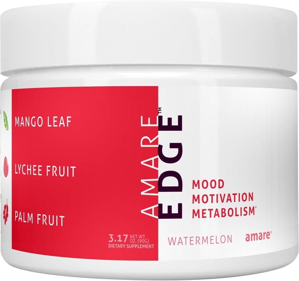 Amare Edge Všechny přírodní nootropní prášek nápoj na vytrvalost a motivace v melounu