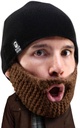 Beard Head Stubble Pomolous Beard Beanie - Original Handmade Knit Hat and Removable Beard