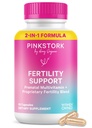 Pink Stork Fertility Doplňky pro ženy curren124; 2-in-1 Conception Support with Inositol, Vitex & Vitamins curren124; Regularita cyklu, Hormon Balance & Reproduction Wellness 124; 60 Kapsle