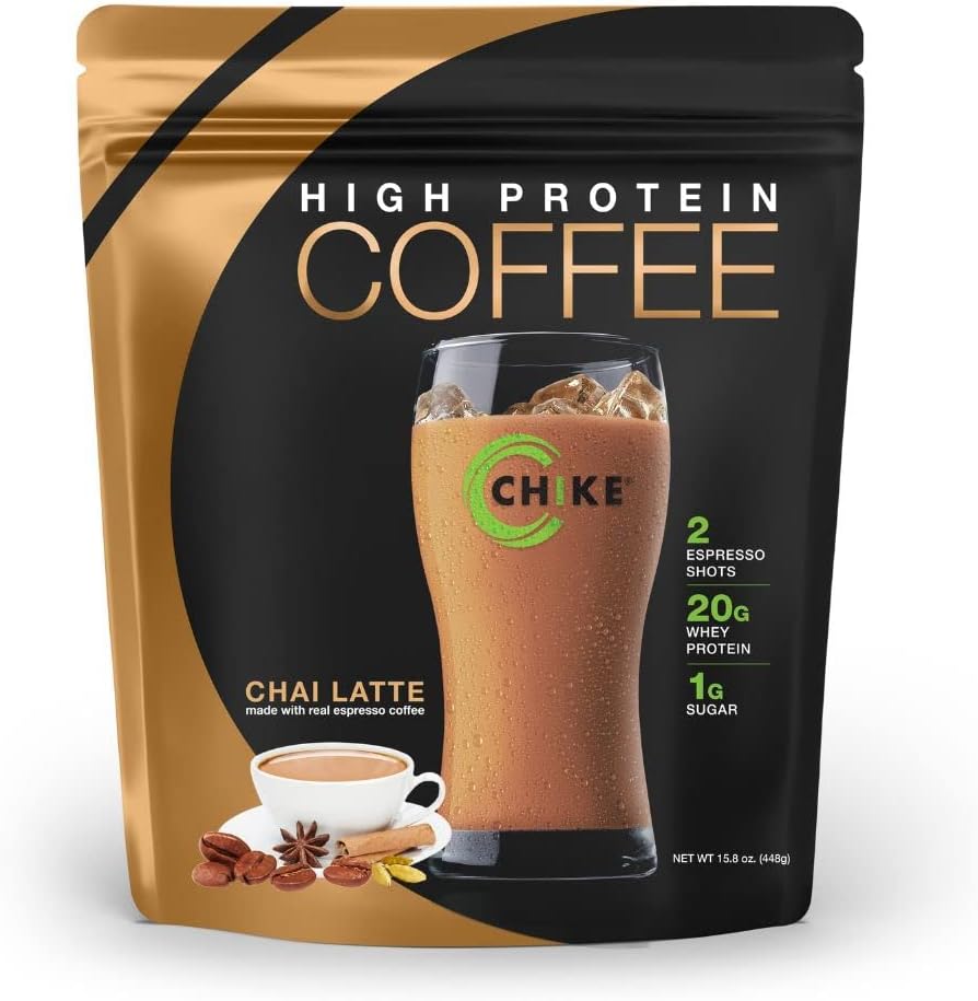Chike Chai Latte High Protein Iced Coffee, 20 G Protein, 2 Shots Espresso, 1 G Sugar, Keto Friendly and Gluten Free, 14 Sluhy (16 Ounce)