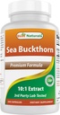 Nejlepší Naturals Sea Buckthorn Oil Powder Extract 10: 1 500 mg 240 Kapsle - Non- GMO, gluten Free - Obsahuje přirozeně Occuring Omega-7 Palmetoleic Acid
