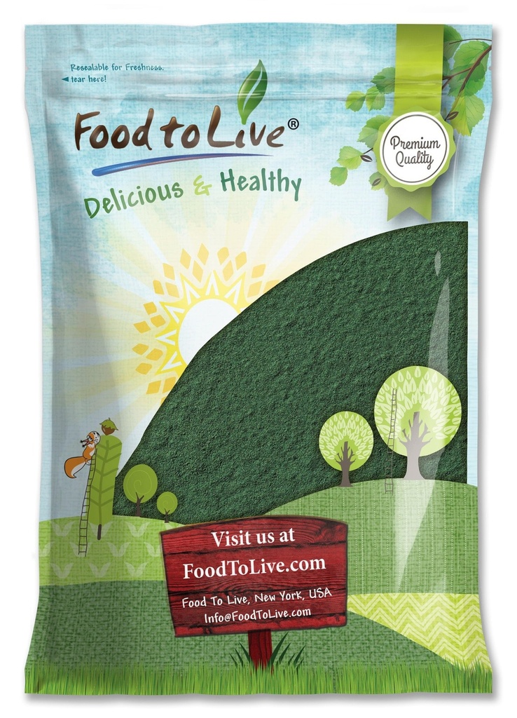 Jídlo pro živé Chlorella Powder, 8 Pounds - Kosher, Syrové zelené řasy, Vegan Superfood, Bulk, čistý Vegan zelený protein, bohaté na vitamíny a minerály, Skvělé pro nápoje, čaje a smoothies