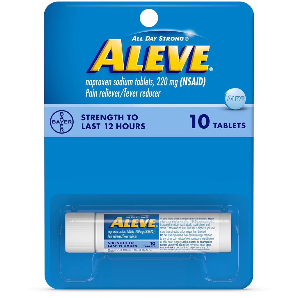 Aluve tablety s Naproxen Sodná sůl 220mg NSAID RelieverFever Reducer, 10 Počet