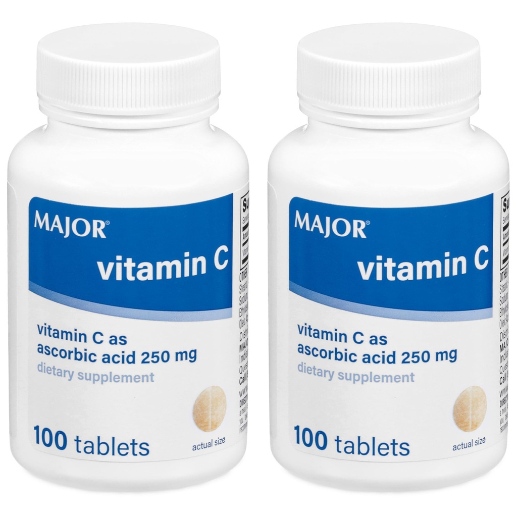 MAJOR Vitamin- C 250 mg tablety s kyselinou askorbovou, 100 CT - balení po 2 ks