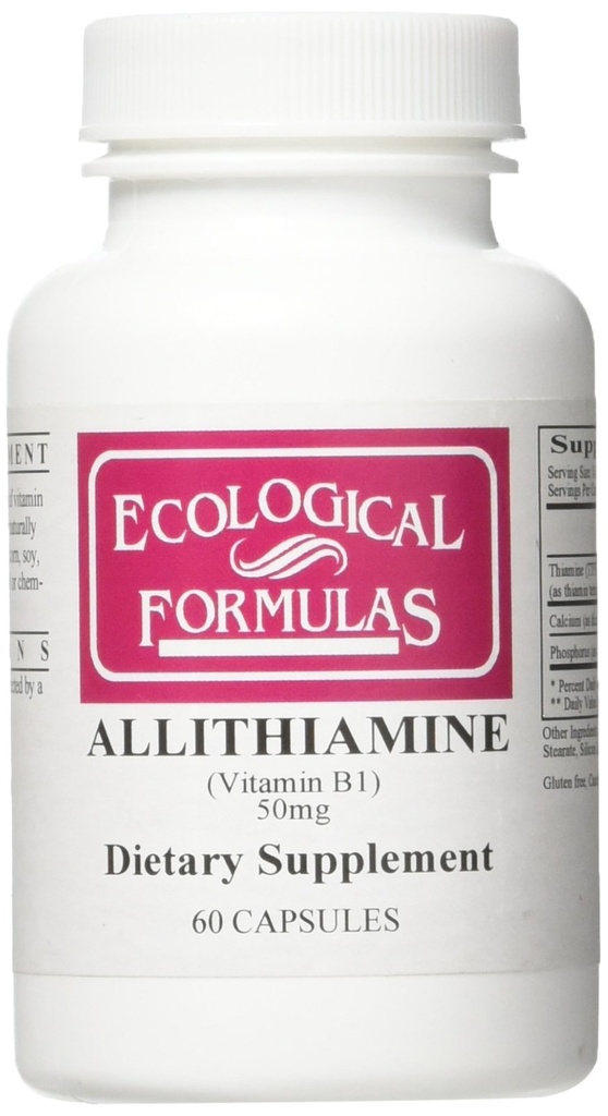Ekologické parametry Allithiamin Vitamin B1 50 Mg, bílý, 60 Počet