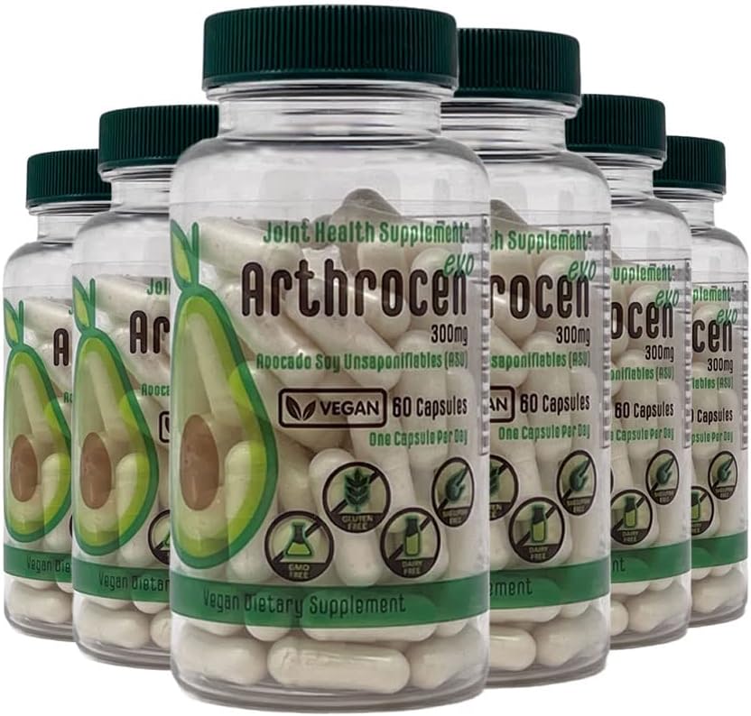 EVO Vegan Společný zdravotní dodatek, 300Mg Avocado Soy Unsaponiable, 60 Day Supply, Jedna kapsle za den (12 měsíců)