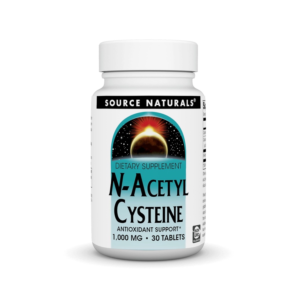 Zdroj Naturals N- Acetyl Cysteine Antioxidant Support 1000 mg Dietní dodatek, který podporuje Respirační zdraví * - 30 Tablety