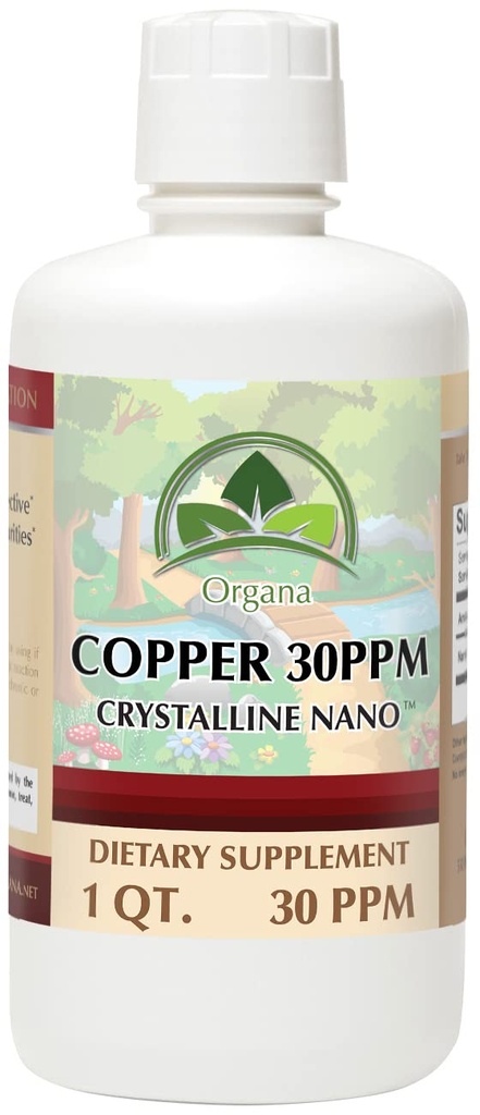 Organa Čistá krystaliny Tekutá měď Dodatek - 30 PPM - Koloidní minerály