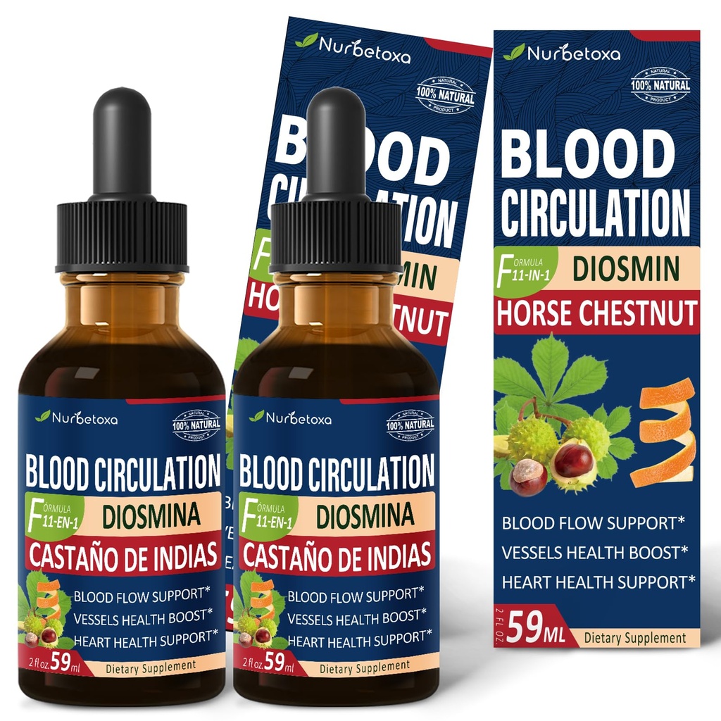 Krevní oběh Kapky, Oxid dusnatý dodatek pro krevní tok, Tlak a srdce Zdraví W / Koňské Chestnut Extract Liquid. Castaño de Indias y Diosmina para la Circulacion y Varices. 4 oz