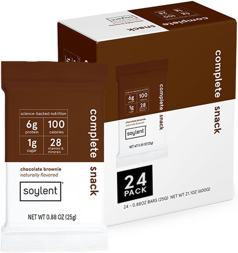 Soylent Snack Mini Protein Bary - čokoláda Brownie, 1g cukru, protein bary, gluten zdarma, 6g Vegan Energy - 24 počet