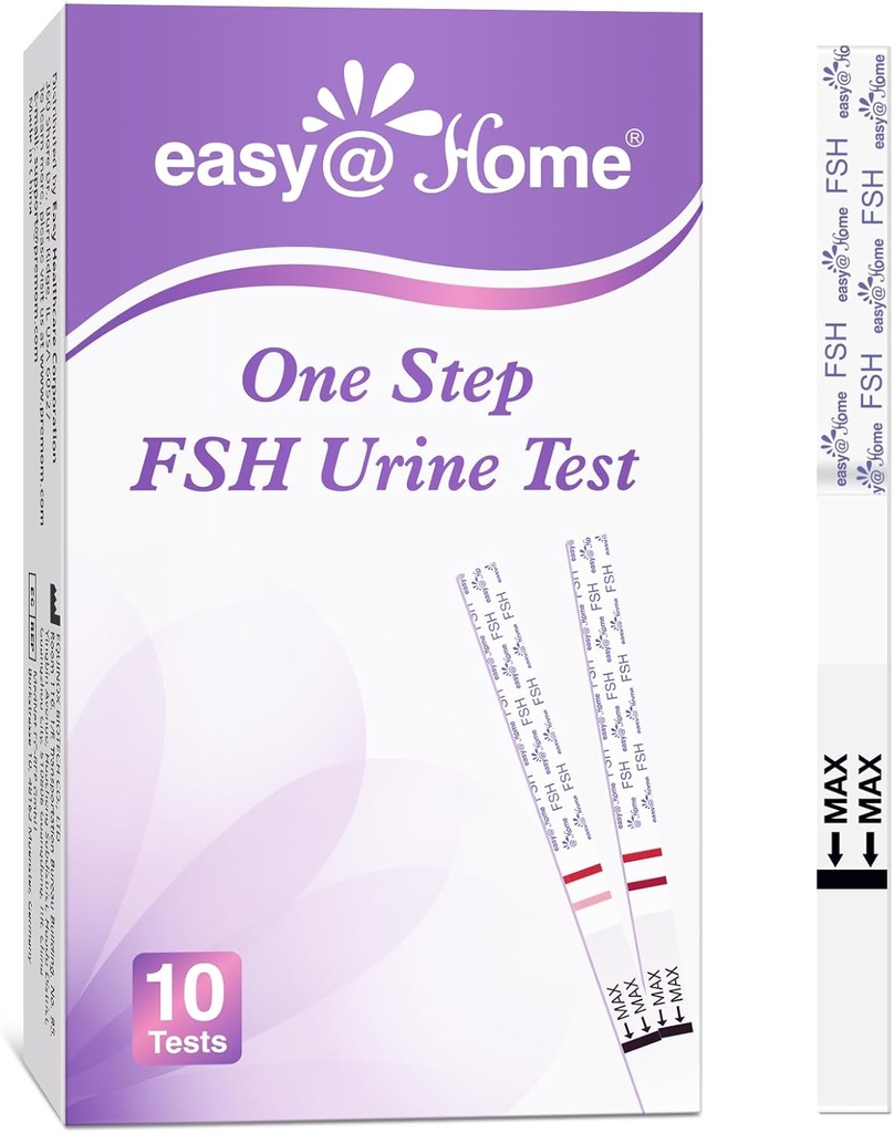 Easy @ Home FSH Test Kit: 10 FSH Testovací proužky pro ženy - Track Hormon úrovně a podpora plánování plodnosti doma