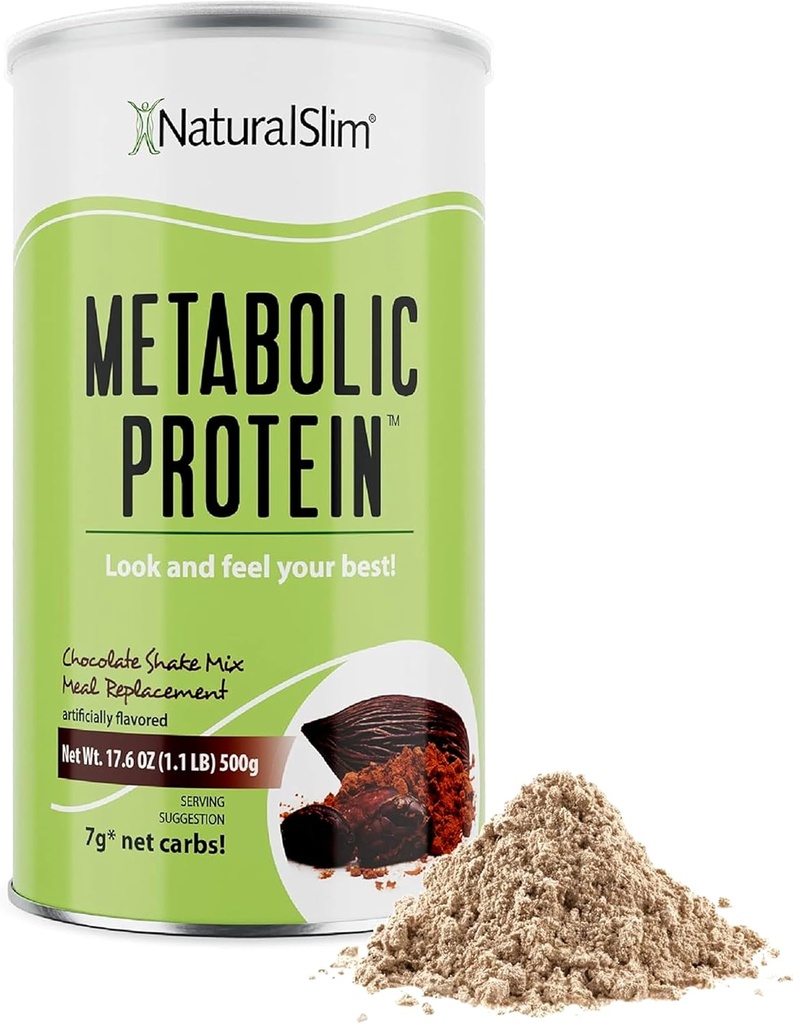 NaturalSlim Metabolic Whey Protein Powder Chocolate - Low Carb, Jídelní náhrada Shake w / Vitamíny, Minerály & Amino Acid L- glutamin PHAR124; Great Taste and Very Filling Protein Shake, 10 Servings, 17.6oz