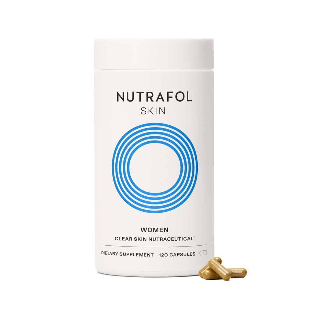 Nutrafol Clear Skin Acne Dodatek pro ženy, Klinicky Testováno pro čistotu, hladká kůže, Fyzikálně-aplikovaný, Vegan