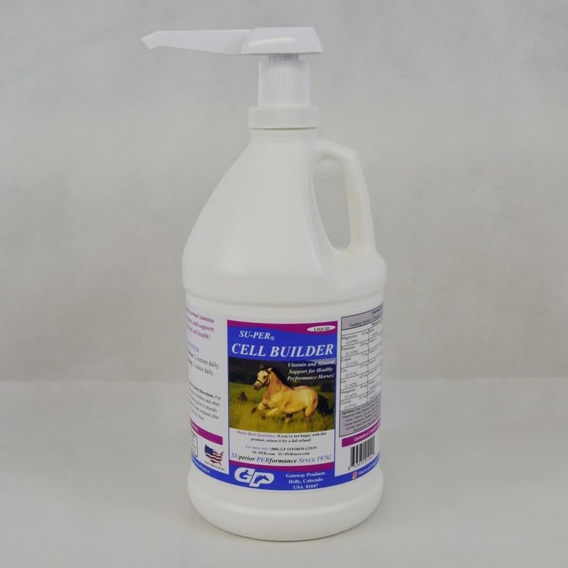 SU-PER Builder Koňský dodatek - High Iron Vitamin Mineral Equine Blood Builder Liquid for Performance Horses - 1 / 2 Gallon + čerpadlo