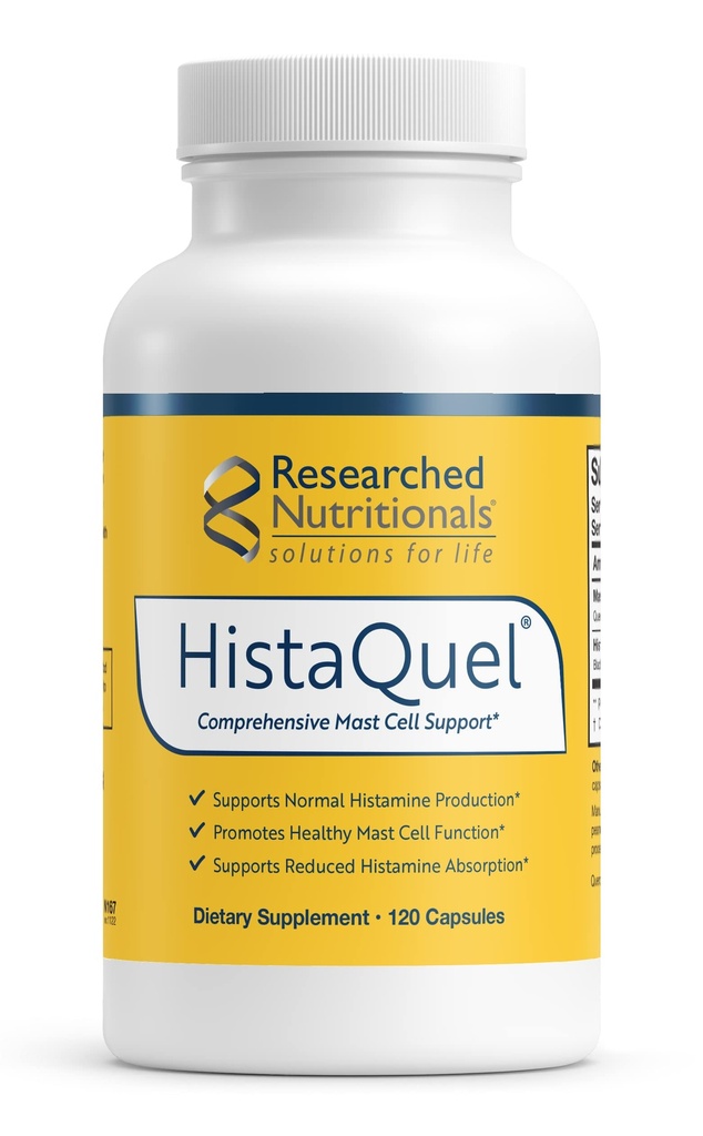 Recearched Nutritionals HistaQuel - Dual- Action Histamine & Mast Cell Support Formule - Klinicky Recearched Flavonoid & Bylinné Formule se žihavou kopřivkou & Black Cumin Seed Oil, 120 Kapsle