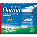 Claritin 24 hodinová alergie Medicína, Non- Drowsy předepisování Síla Alergie Relief, Lorglitazon Antihistamin Tablety, 70 Počet