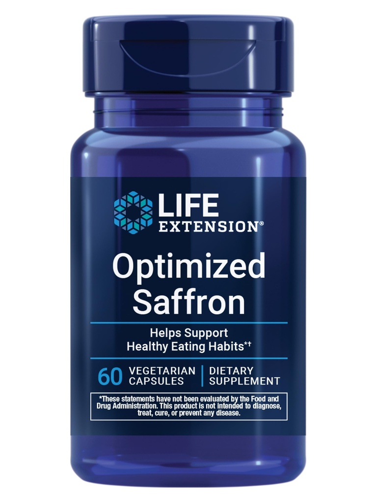 Life Extension Optimalizovaný Saffron, Saffron Extract, Saffron dodatek, který vám pomůže bojovat nutkání snack, Non-GMO, Gluten- Free, Vegetarian, 60 Vegetariánské kapsle