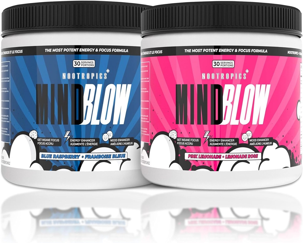 Mind Blow - Nootropics Cocktail for Energy, Focus and Happiness for Students, Podnikatelé, Tvrdí pracovníci a hráči (30 Služeb)