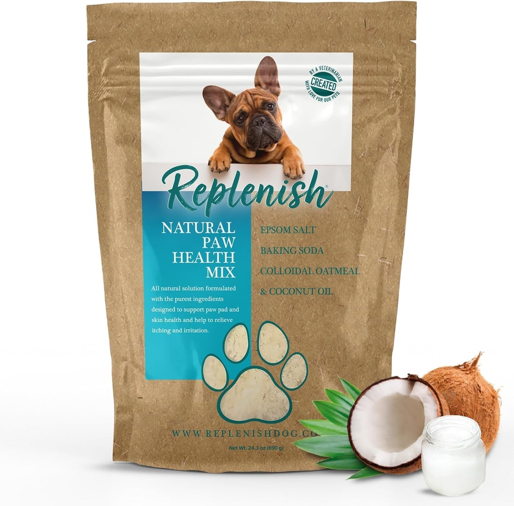 Doplňte Dog Paw Hojení Paw řešení - Všechny přírodní Epsom sůl pro psy Paws - Medikované Paw Soaking řešení & Moisturizer pro suché prasklé tlapky - Epsom Salt léčba - Spa Paw ochrana pro psy