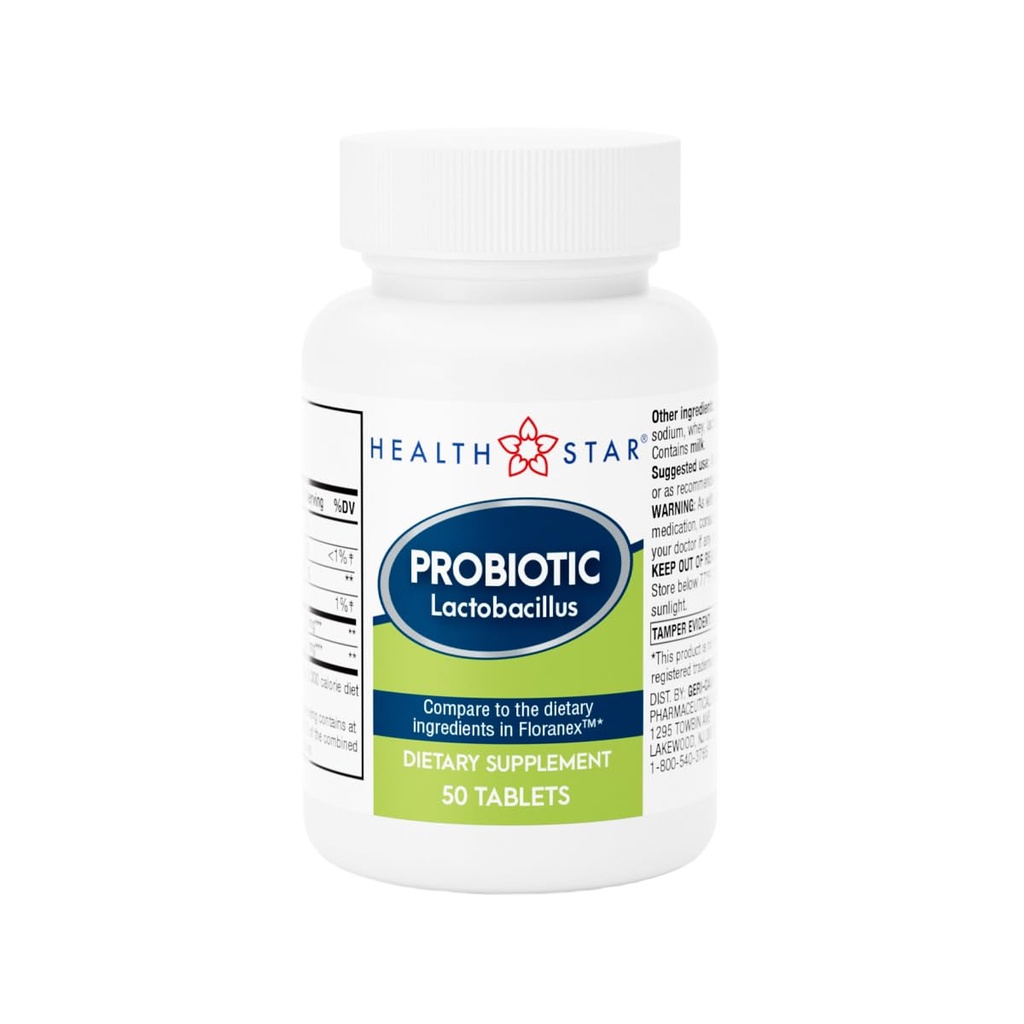 GeriCare Probiotický Lactobacillus, Podpora trávicího zdraví, Dietní dodatek tablety, 50 Počet (balení po 1)