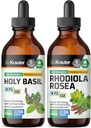 BIO KRAUTER Holy Basil Tincture 4 Fl. Oz. & Rhoddiola Rosea Tincture 4 Fl. Oz.