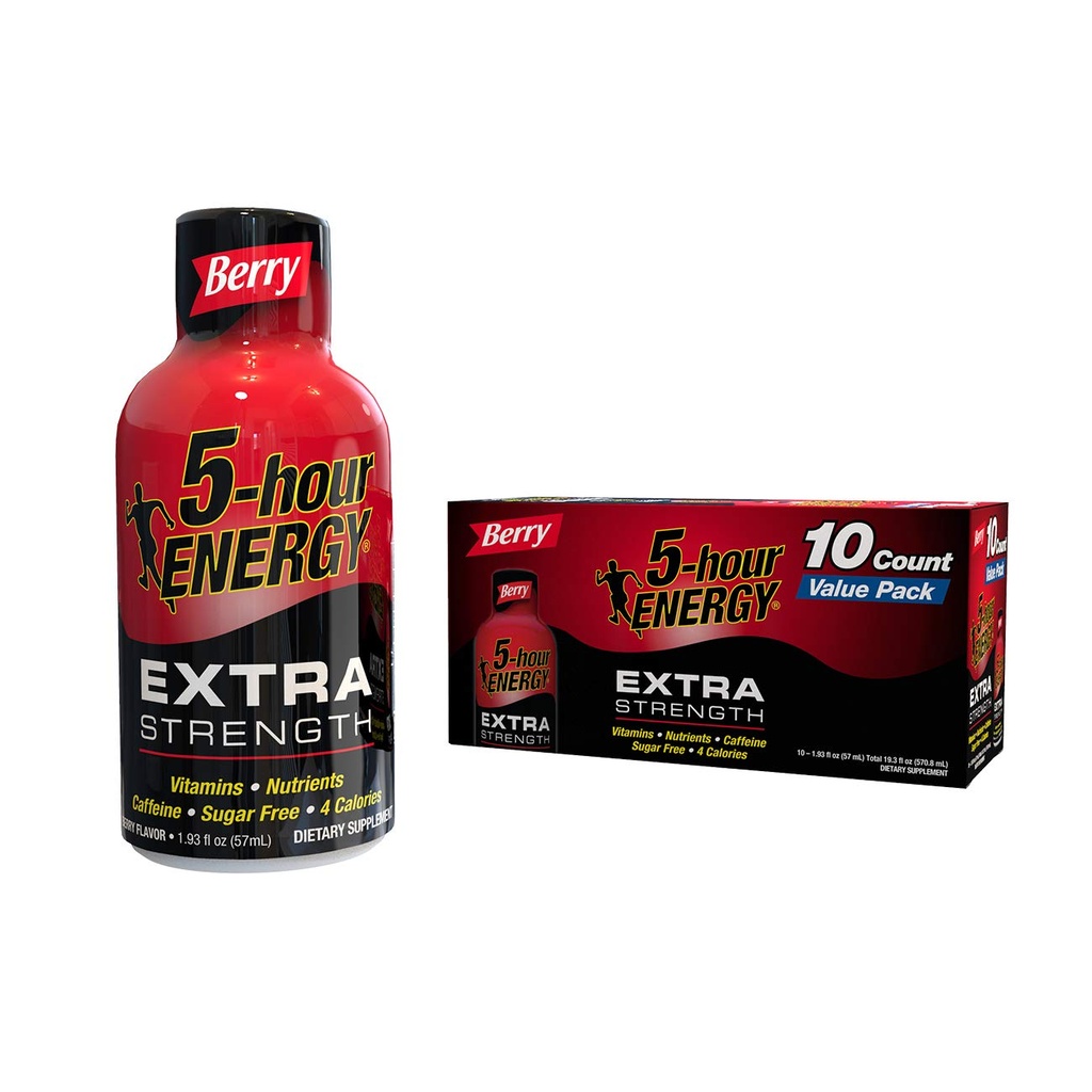 5hodinová ENERGY ® Shot, Extra Strength, Berry, 10 Pack