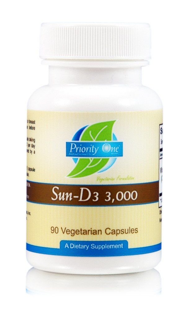 Priorita 1 Vitamíny Sun D3 3000 90 Vegetariánské kapsle - Nejbiologičtější forma vitaminu D (cholekalciferol). *