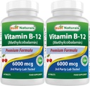 Nejlepší Naturals Vitamin B-12 jako methylkobalamin (methyl B12), 6000 mcg 60 Sublingválních tablet (60 Počet (balení po 2))